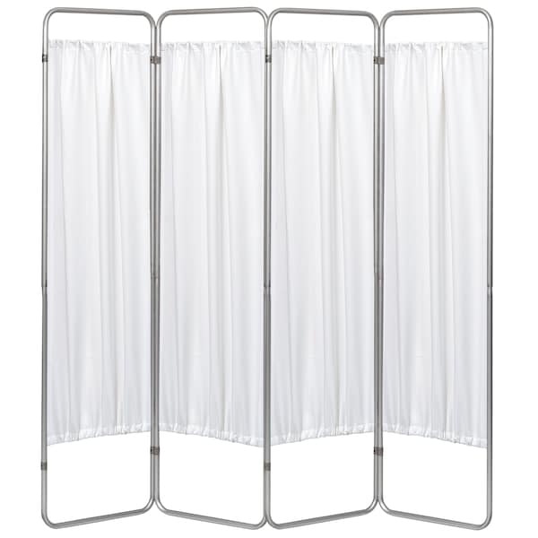 4 Section Economy Privacy Screen with Vinyl Panels, White